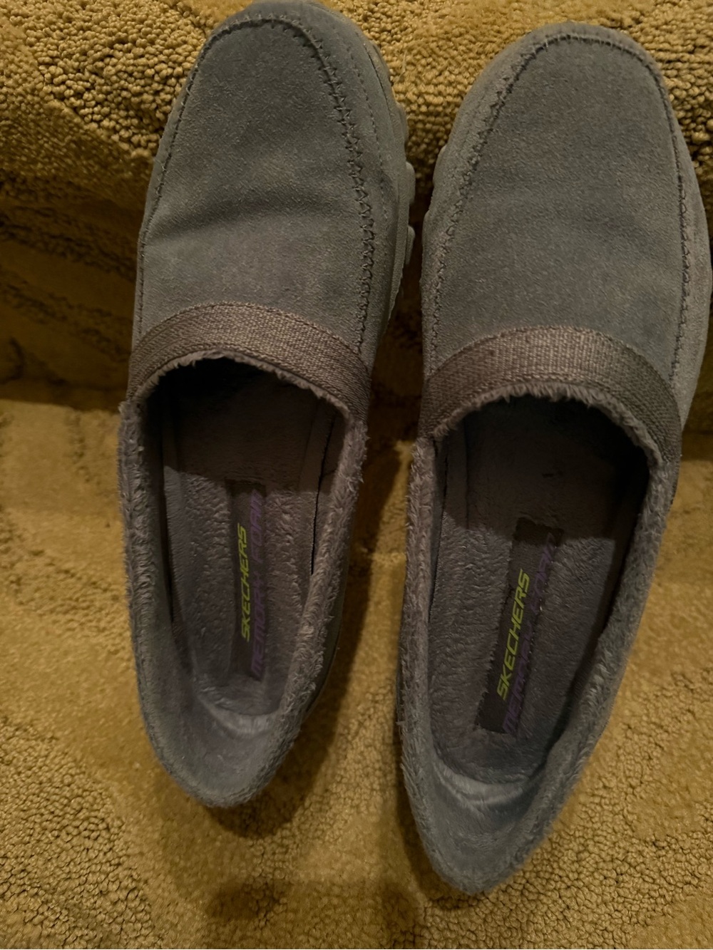Woman’s Skechers Gray Suede-Look Slip-On Loafers size 7